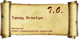 Tassy Orsolya névjegykártya