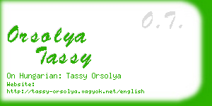 orsolya tassy business card